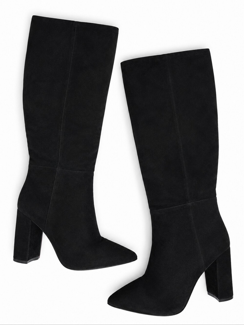 Gianni Bini Size 8.5 Black Suede Knee-High Block Heel Boots